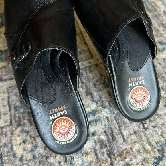 Earth Spirit Gelron 2" Heel Black Mules, Size 7.5 - Picture 2 of 5